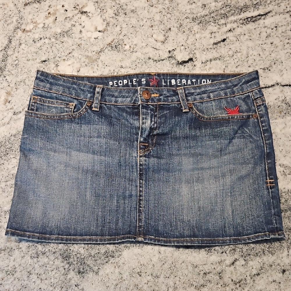 People's Liberation Blue Mini Pencil Skirt